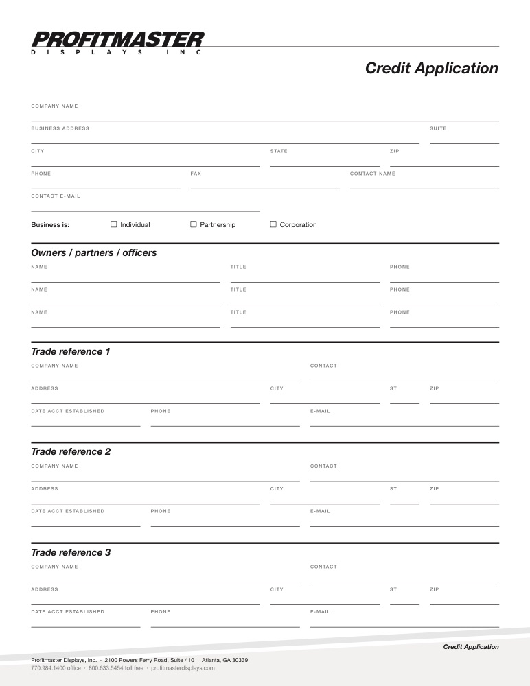 Credit application with the 2026 wordmark, draft